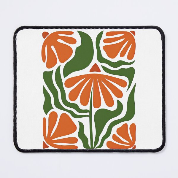 Item preview, Retro Botanical Orange and Green Flower Illustration designed and sold by ArtfulWeave.
