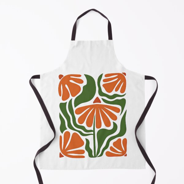 Item preview, Retro Botanical Orange and Green Flower Illustration designed and sold by ArtfulWeave.