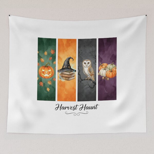 Item preview, Harvest Haunt - Witchy Watercolor Halloween Collage T-Shirt designed and sold by FestivityFinds.