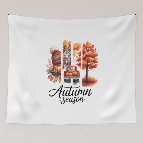 Item preview, Cute Autumn Fall Season Pumpkin Truck Hat House Trees Cozy designed and sold by VENOM0RIOT.