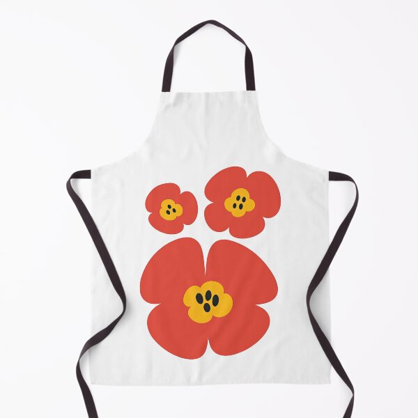 Item preview, Minimalist Red Flower Trio with Yellow Centers Design designed and sold by ArtfulWeave.