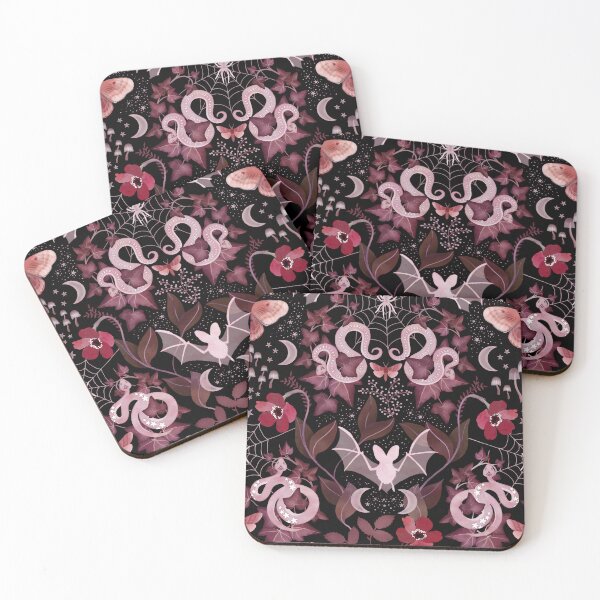 Item preview, Moody gothic bat and snake damask designed and sold by adenaJ.
