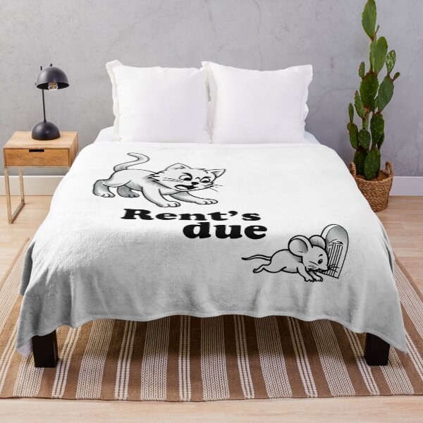 Item preview, Rent’s Due Funny Illustration – Cat and Mouse Escape designed and sold by tee.crush.