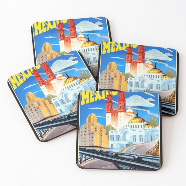 Item preview, Vintage Mexico City Travel Poster | Vibrant Mid-Century Design | Bellas Artes & Cathedral | Colorful Mexican Art Print designed and sold by artofuniverse.