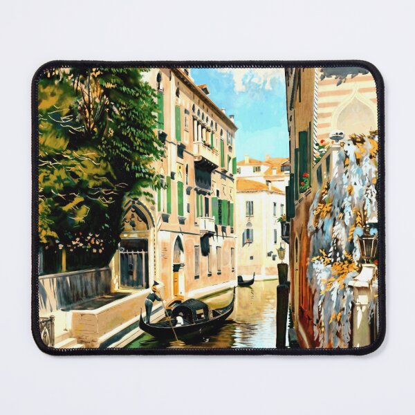 Item preview, Vintage Venice Travel Poster | Canal Scene with Gondolier | Art Deco Style | Romantic Italy Wall Art & Home Decor designed and sold by artofuniverse.