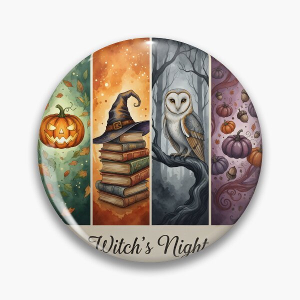 Item preview, Witch's Night - Spooky Autumn Watercolor Collage Sticker designed and sold by FestivityFinds.