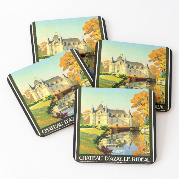 Item preview, Vintage Art Deco Travel Poster | Chemins de Fer de Paris à Orléans & de l'État | Château d'Azay-le-Rideau Loire Valley designed and sold by artofuniverse.