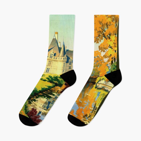 Item preview, Vintage Art Deco Travel Poster | Chemins de Fer de Paris à Orléans & de l'État | Château d'Azay-le-Rideau Loire Valley designed and sold by artofuniverse.