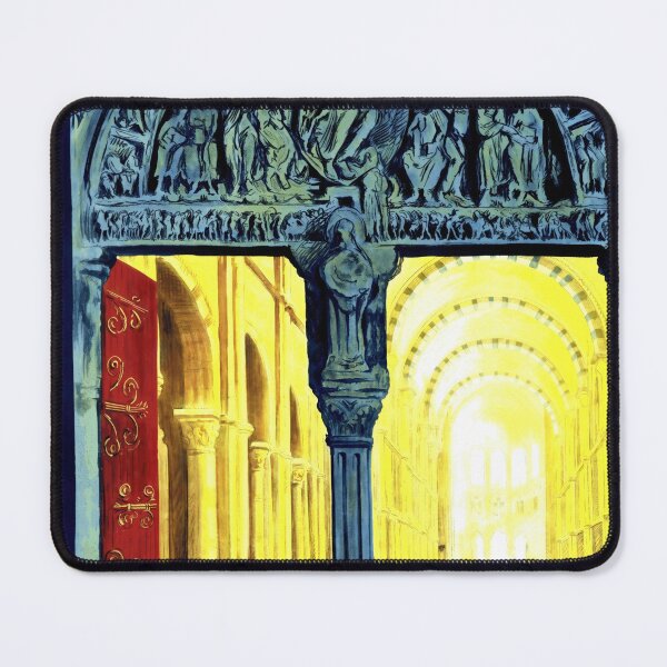 Item preview, Vintage Vézelay Basilica Travel Poster | Romanesque Art Print | Early 20th Century Railway & UNESCO Heritage Decor designed and sold by artofuniverse.