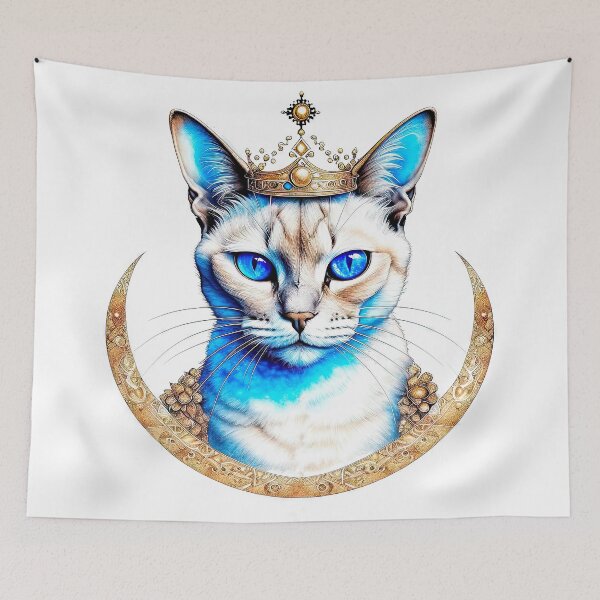 Item preview, Royal Siamese Cat with Golden Regalia designed and sold by LanaGustavsson.
