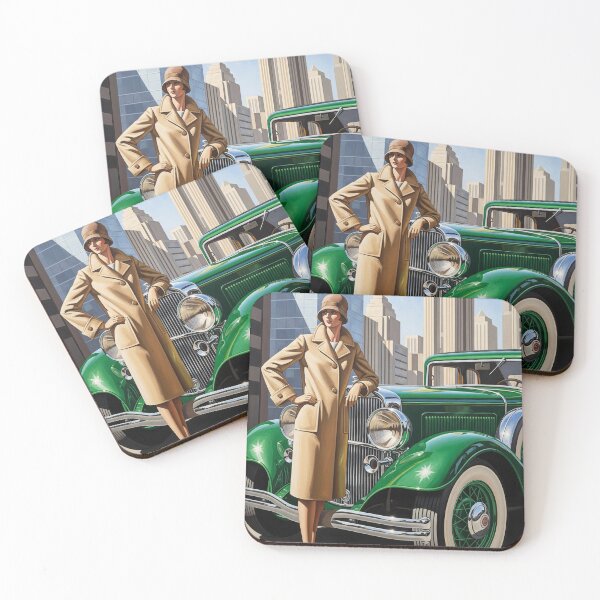 Item preview, The Green Coupe - Original Art Deco Artwork designed and sold by elektronen.