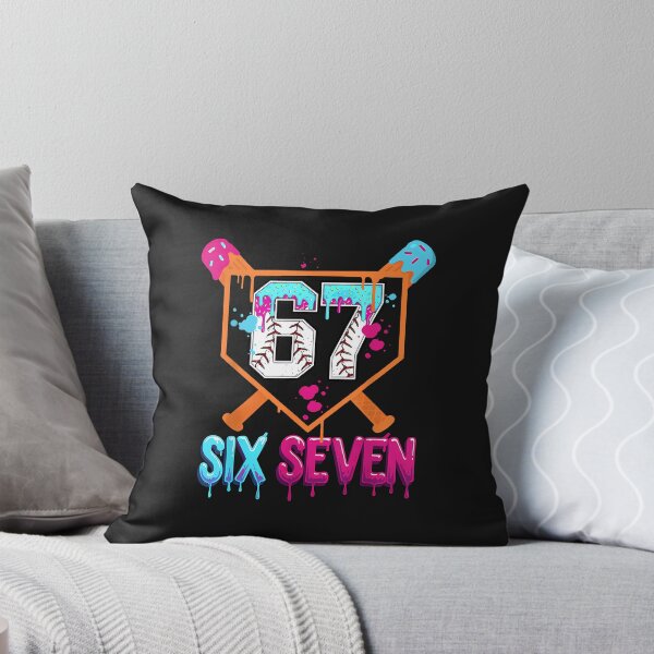 Aperçu de l'œuvre Six Seven Baseball Ice Cream Drip Cool Meme 67 Numéro drôle créée et vendue par grumpzara.