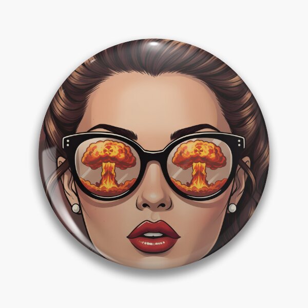 Item preview, Atomic Pin‑Up Girl - nuclear bomb Reflections - red lips designed and sold by sosdesignn.