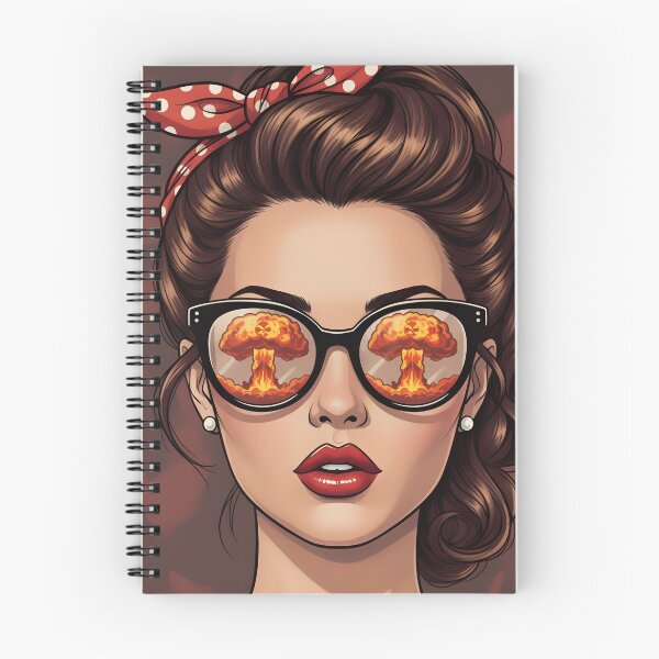 Item preview, Atomic Pin‑Up Girl - nuclear bomb Reflections - red lips designed and sold by sosdesignn.