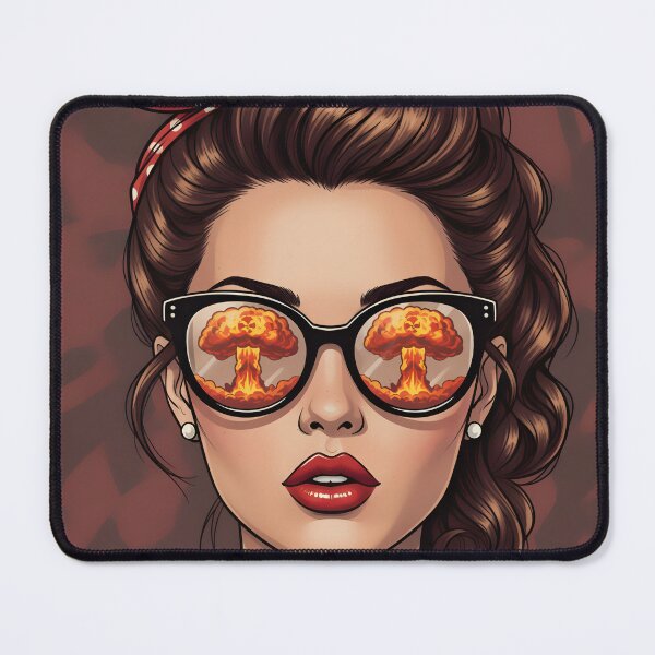 Item preview, Atomic Pin‑Up Girl - nuclear bomb Reflections - red lips designed and sold by sosdesignn.