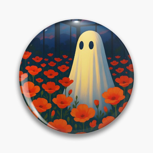 Item preview, Ghost Among California Poppies – Eerie Reddish Orange Greenhouse Charm designed and sold by EmeraldeaArt.