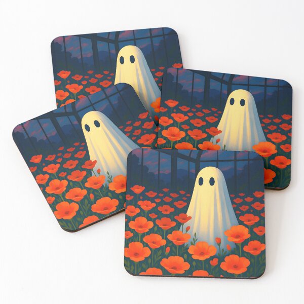 Item preview, Ghost Among California Poppies – Eerie Reddish Orange Greenhouse Charm designed and sold by EmeraldeaArt.