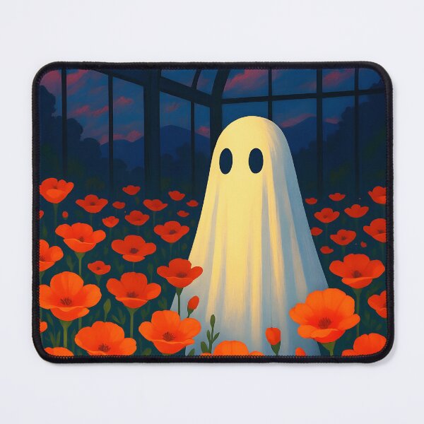 Item preview, Ghost Among California Poppies – Eerie Reddish Orange Greenhouse Charm designed and sold by EmeraldeaArt.