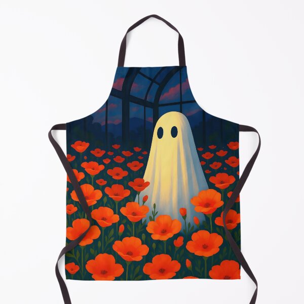 Item preview, Ghost Among California Poppies – Eerie Reddish Orange Greenhouse Charm designed and sold by EmeraldeaArt.