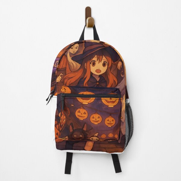 Item preview, Anime Halloween Street Festival Design | Pumpkin Yokai Night Art Print | Spooky Anime Wall Decor for Halloween Lovers designed and sold by ShopAyejaeys.