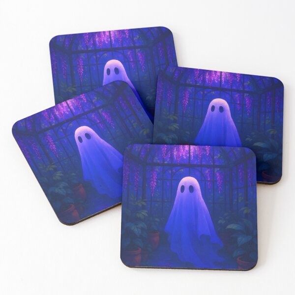 Item preview, Ghost Beneath the Wisterias – Eerie Purple Greenhouse Charm designed and sold by EmeraldeaArt.