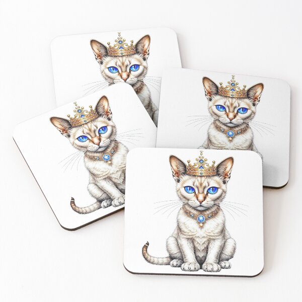 Item preview, Royal Siamese Cat with Golden Regalia designed and sold by LanaGustavsson.