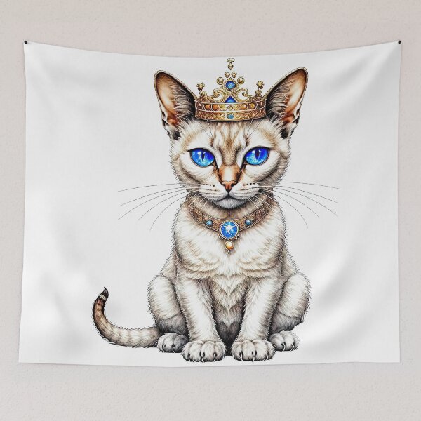 Item preview, Royal Siamese Cat with Golden Regalia designed and sold by LanaGustavsson.