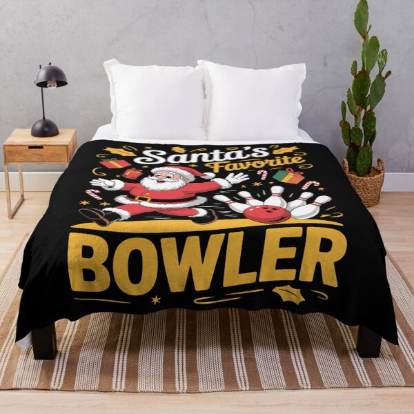 Aperçu de l'œuvre Bowler Père Noël Bowling Noël créée et vendue par LunaCrazeArt.