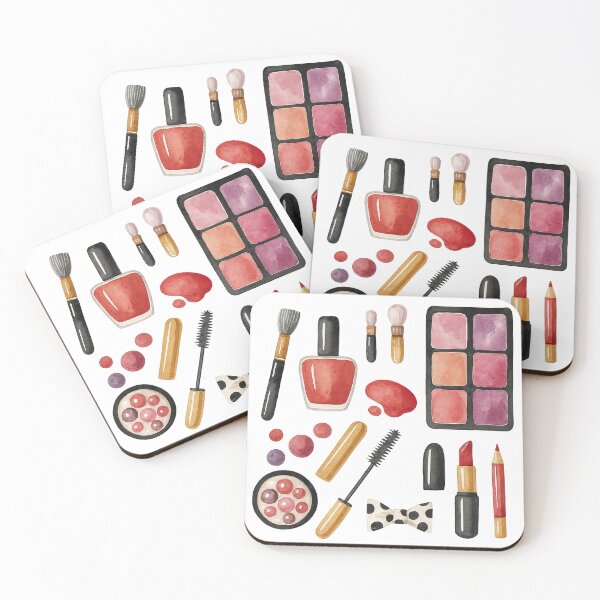 Item preview, Watercolor Makeup Set Illustration for Beauty Lovers designed and sold by ArtfulWeave.