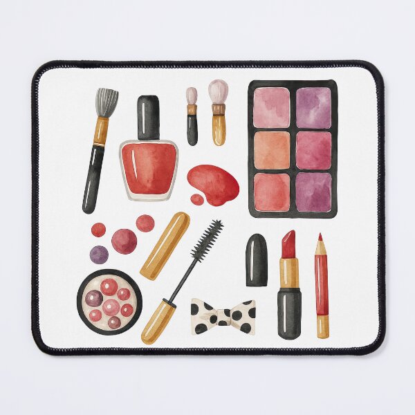 Item preview, Watercolor Makeup Set Illustration for Beauty Lovers designed and sold by ArtfulWeave.