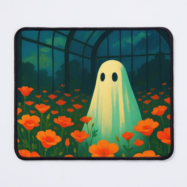 Item preview, Ghost at night among California Poppies – Dreamy Floral Greenhouse designed and sold by EmeraldeaArt.