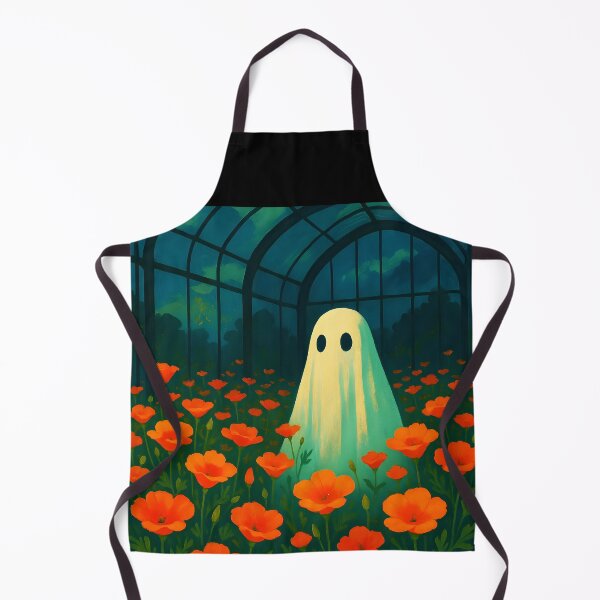 Item preview, Ghost at night among California Poppies – Dreamy Floral Greenhouse designed and sold by EmeraldeaArt.