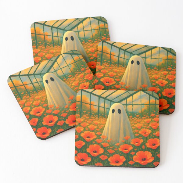 Item preview, Ghost Among the California Poppies – Dreamy Daylight Floral Spirit Illustration designed and sold by EmeraldeaArt.
