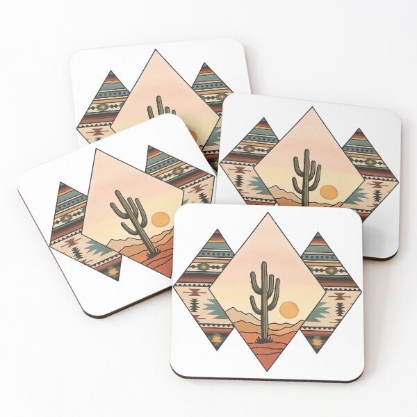 Item preview, Southwestern Desert Cactus with Tribal Geometric Patterns designed and sold by ArtfulWeave.