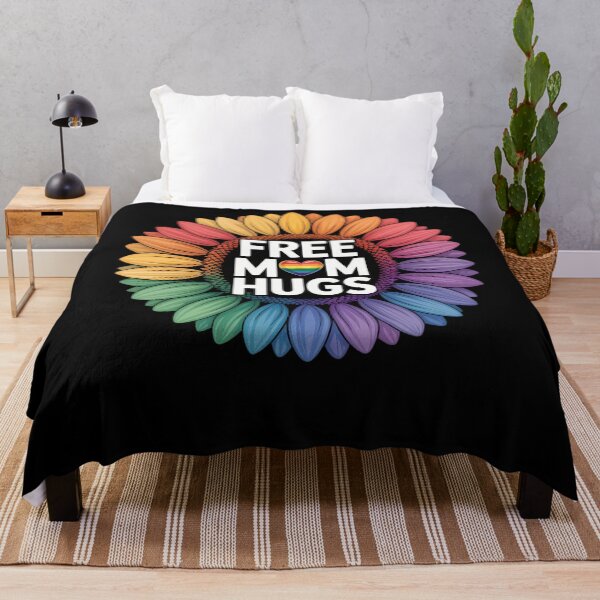 Item preview, Gay Pride Free Mom Hugs Sunflower Rainbow Flag Lgbtq Mama designed and sold by TyraYoung.