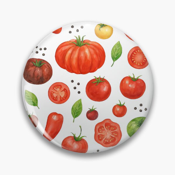 Aperçu de l'œuvre Illustration colorée d'une variété de tomates et de poivrons créée et vendue par ArtfulWeave.