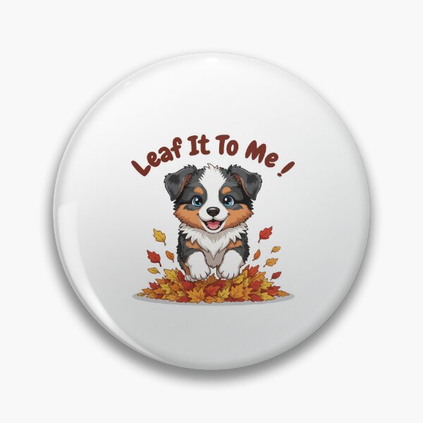 Item preview, Leaf It To Me Australian Shepherd Dog Running in Fall Leaves Cute Autumn designed and sold by The Real Life Symphony.