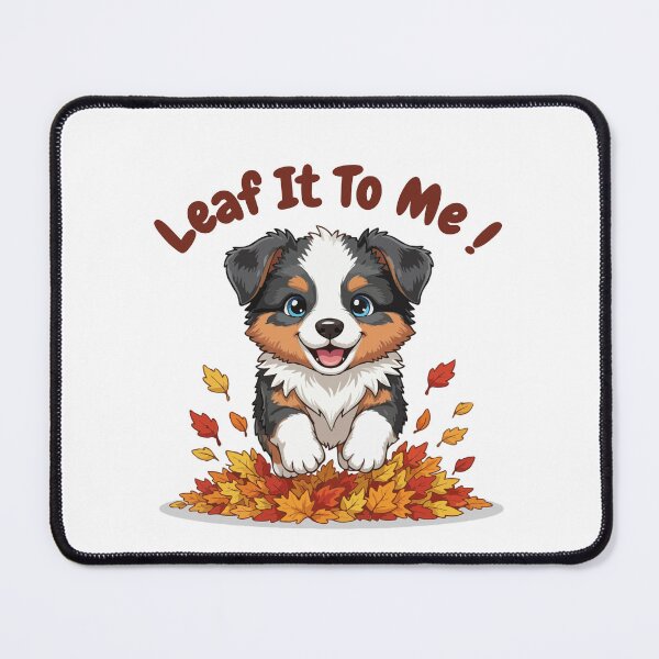 Item preview, Leaf It To Me Australian Shepherd Dog Running in Fall Leaves Cute Autumn designed and sold by The Real Life Symphony.