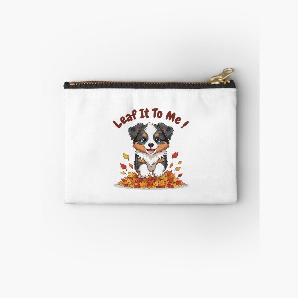 Item preview, Leaf It To Me Australian Shepherd Dog Running in Fall Leaves Cute Autumn designed and sold by The Real Life Symphony.