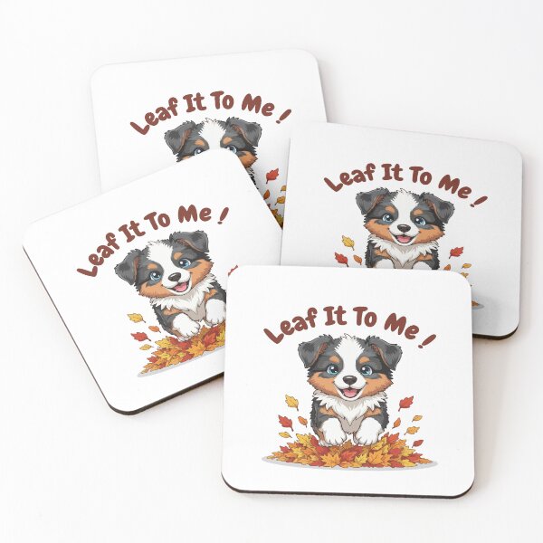 Item preview, Leaf It To Me Australian Shepherd Dog Running in Fall Leaves Cute Autumn designed and sold by The Real Life Symphony.