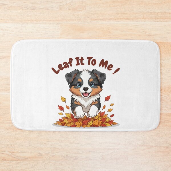 Item preview, Leaf It To Me Australian Shepherd Dog Running in Fall Leaves Cute Autumn designed and sold by The Real Life Symphony.
