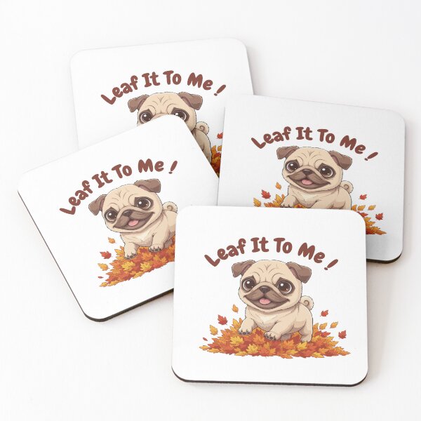 Item preview, Leaf It To Me Pug Dog Running in Fall Leaves Cute Autumn designed and sold by The Real Life Symphony.