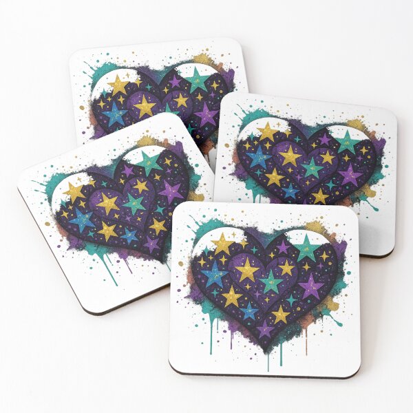 Item preview, Starry Love – Cosmic Heart Graffiti Tee designed and sold by PastimeMastery.