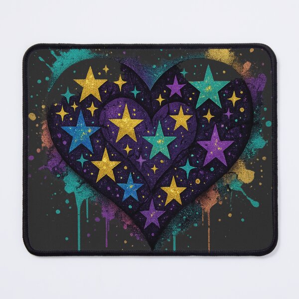 Item preview, Starry Love – Cosmic Heart Graffiti Tee designed and sold by PastimeMastery.