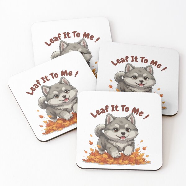 Item preview, Leaf It To Me Keeshond Dog Running in Fall Leaves Cute Autumn designed and sold by The Real Life Symphony.