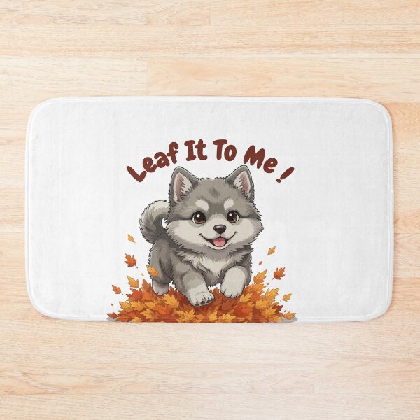 Item preview, Leaf It To Me Keeshond Dog Running in Fall Leaves Cute Autumn designed and sold by The Real Life Symphony.