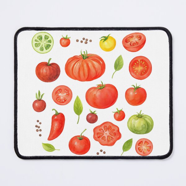 Item preview, Tomato and Pepper Collection with Watercolor Texture designed and sold by ArtfulWeave.