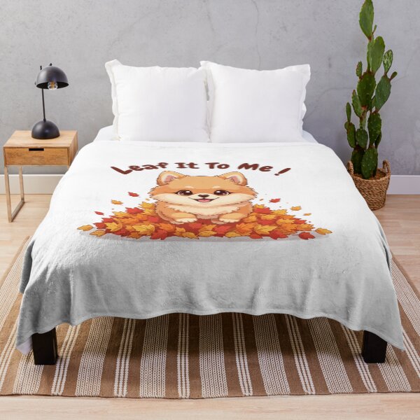 Item preview, Leaf It To Me Pomeranian Dog Running in Fall Leaves Cute Autumn designed and sold by The Real Life Symphony.