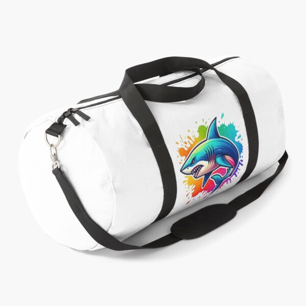 Item preview, Angry Shark Splash Art with Rainbow Paint Explosion designed and sold by ArtfulWeave.