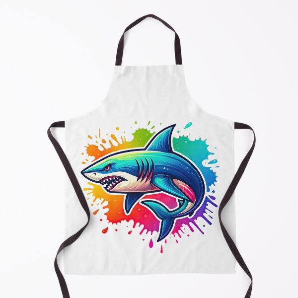 Item preview, Angry Shark Splash Art with Rainbow Paint Explosion designed and sold by ArtfulWeave.
